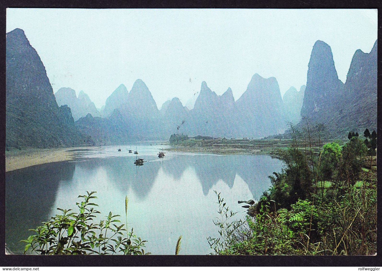 1979 Ansichtskarte Aus China Mit 5 Farben Mischfrankatur Nach Zürich. - Storia Postale