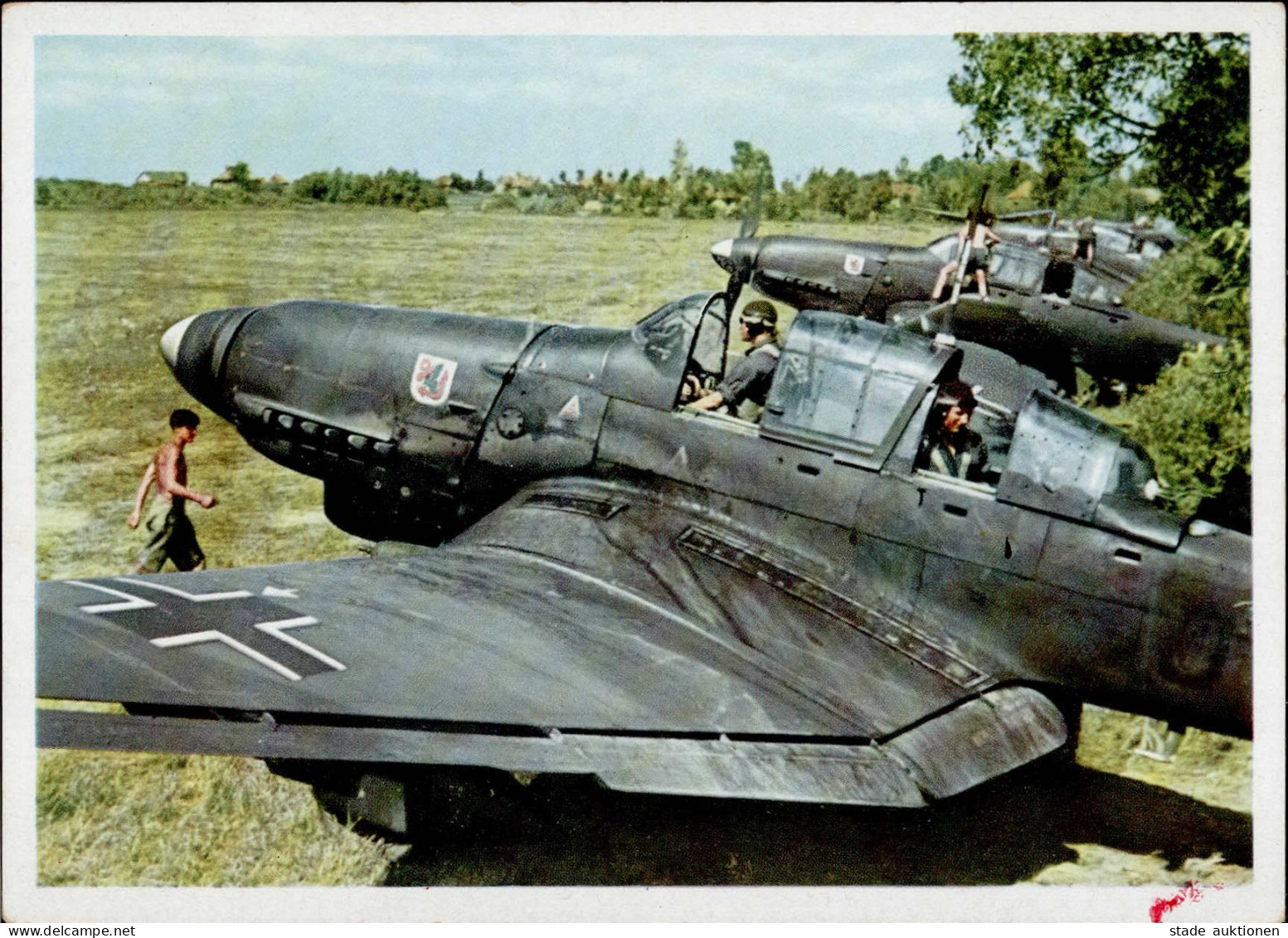 Flugzeug WK II Junkers-Stukas Ju 87 Am Flugplatz Dnepr I-II (VS Fleckig) Aviation - 1939-1945: 2ème Guerre