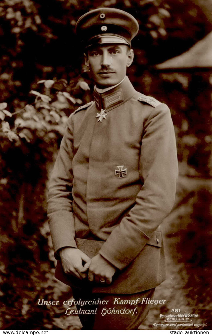 Sanke Piloten Höhndorf Leutnant Kampfflieger Foto AK I- - Airmen, Fliers