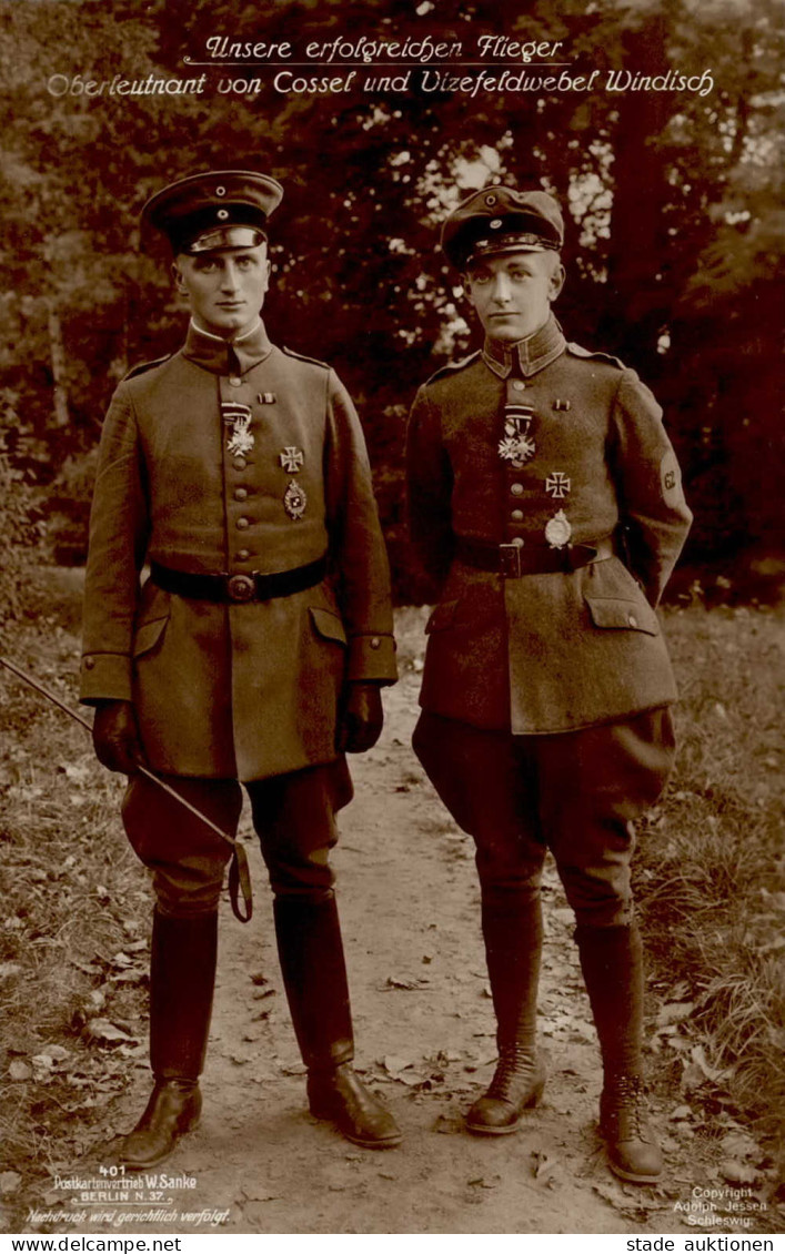 Sanke Piloten V. Cossel Oberleutnant Und Windisch Vizefeldwebel Foto AK I- - Airmen, Fliers