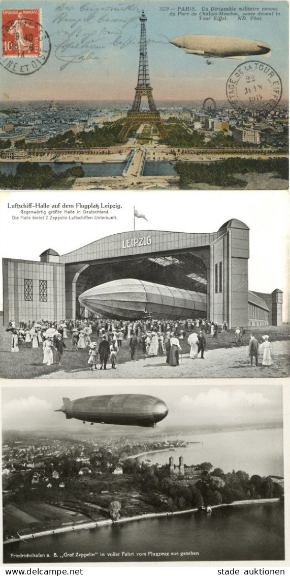 Zeppelin 1905/36, Partie Mit 16 AK, Meist Zeppelin, Teils Weitere Flugmotive I-II Dirigeable - Dirigeables