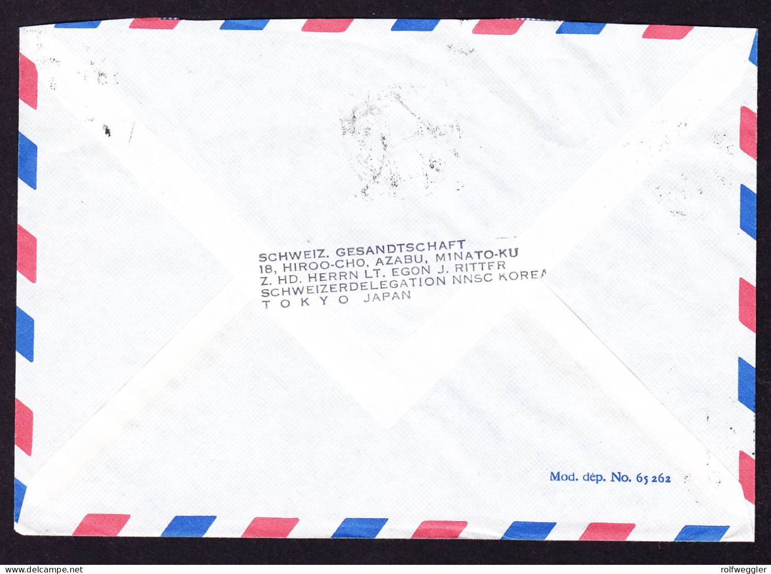 1957 Flugbrief Schweizer NNSC In Korea (Überwachungskorps). Aus Japan Nach Zürich - Storia Postale