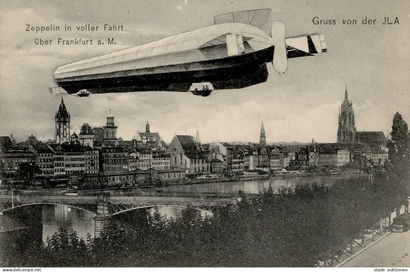 FRANKFURT/Main ILA 1909 - Gruss Von Der ILA 1909  Zeppelin In Voller Fahrt über FFM I Dirigeable Montagnes - Zeppeline