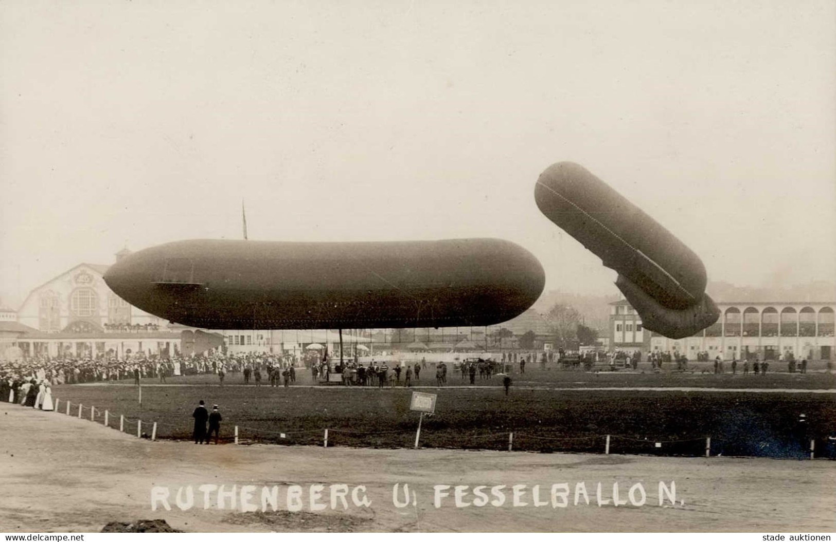 FRANKFURT/Main ILA 1909 - Seltene Foto-Ak  RUTHENBERG U. FESSELBALLON N. I - Zeppeline