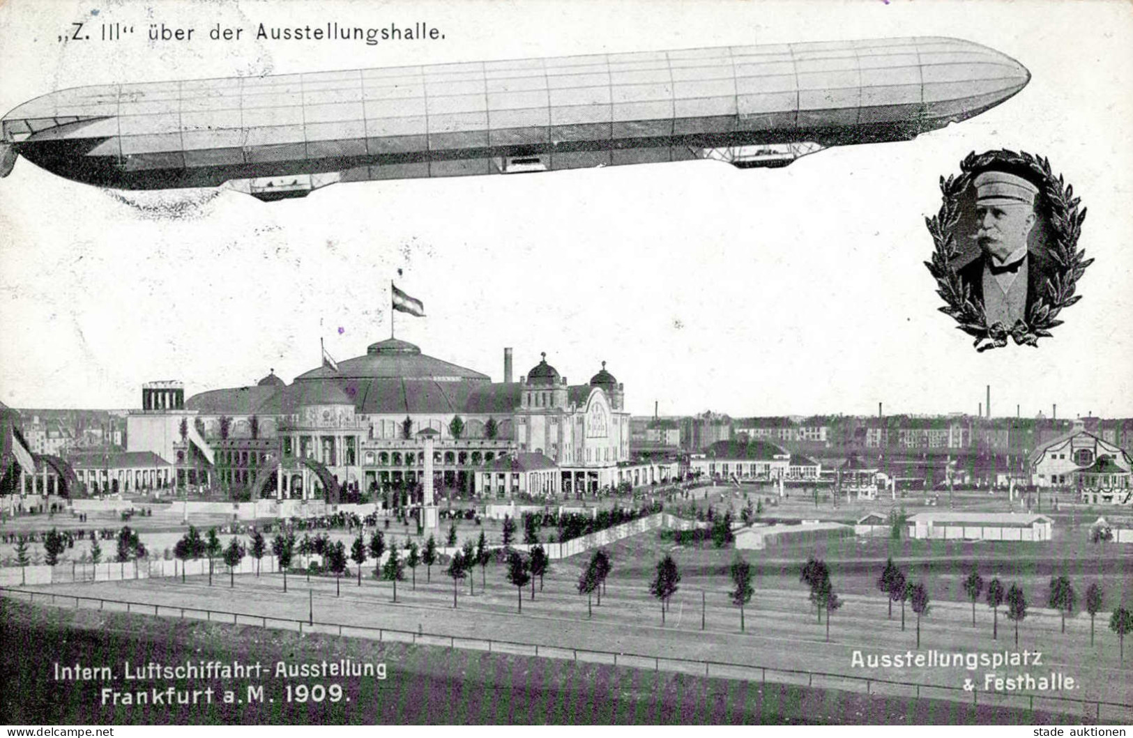 ILA Frankfurt 1909 Zeppelin III über Ausstellungshalle I-II Dirigeable - Aeronaves