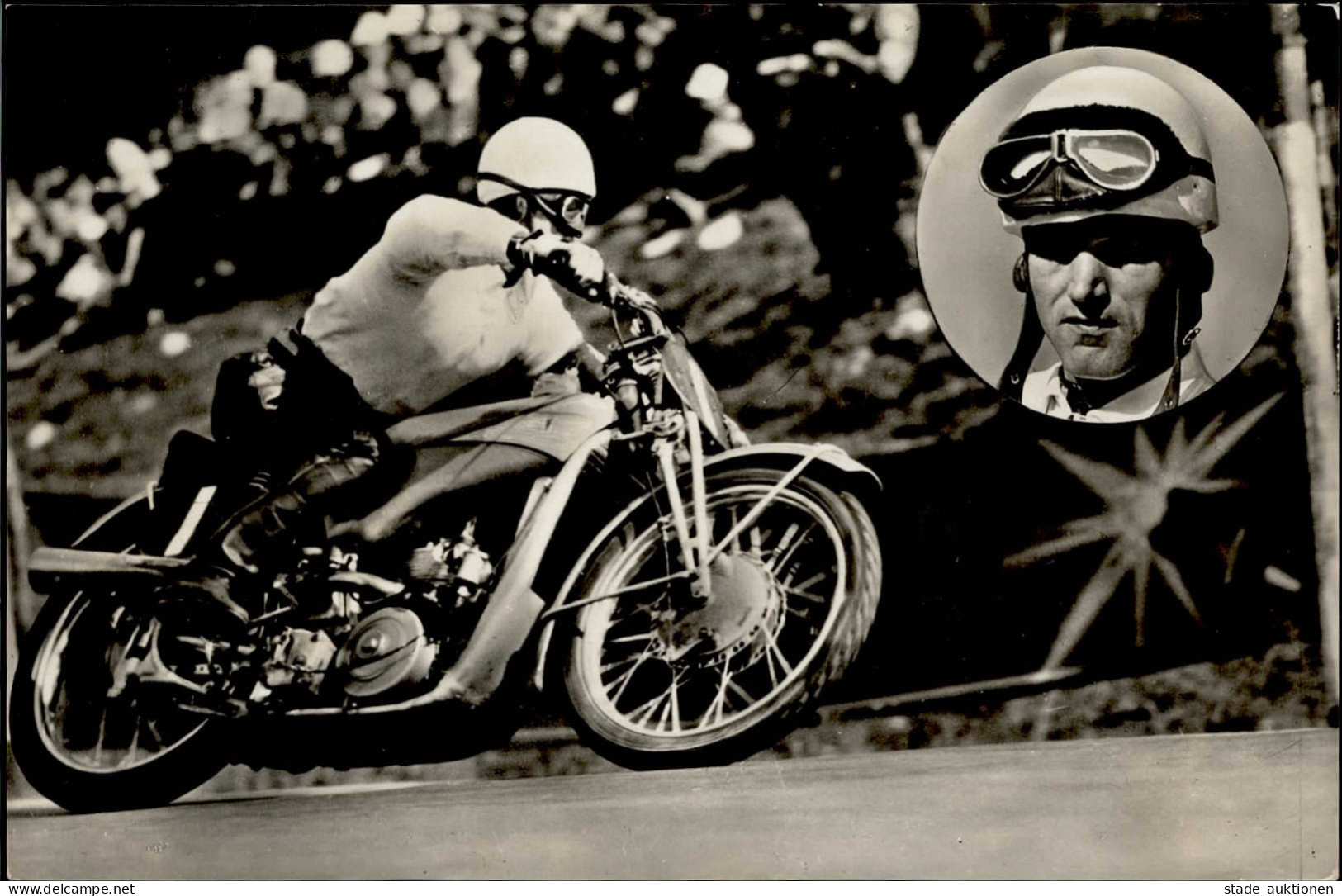 Motorrad Kluge, Ewald Deutscher Motorradmeister 1936/37 Foto AK I-II - Motos