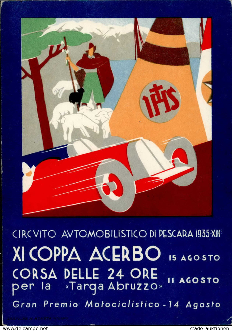 Verkehr Auto Circuito Automobilistico Di Pescara XI Coppa Acerbo Corsa Delle 24 ORE Per La Targa Abruzzo Gran Premio Mot - Autres & Non Classés