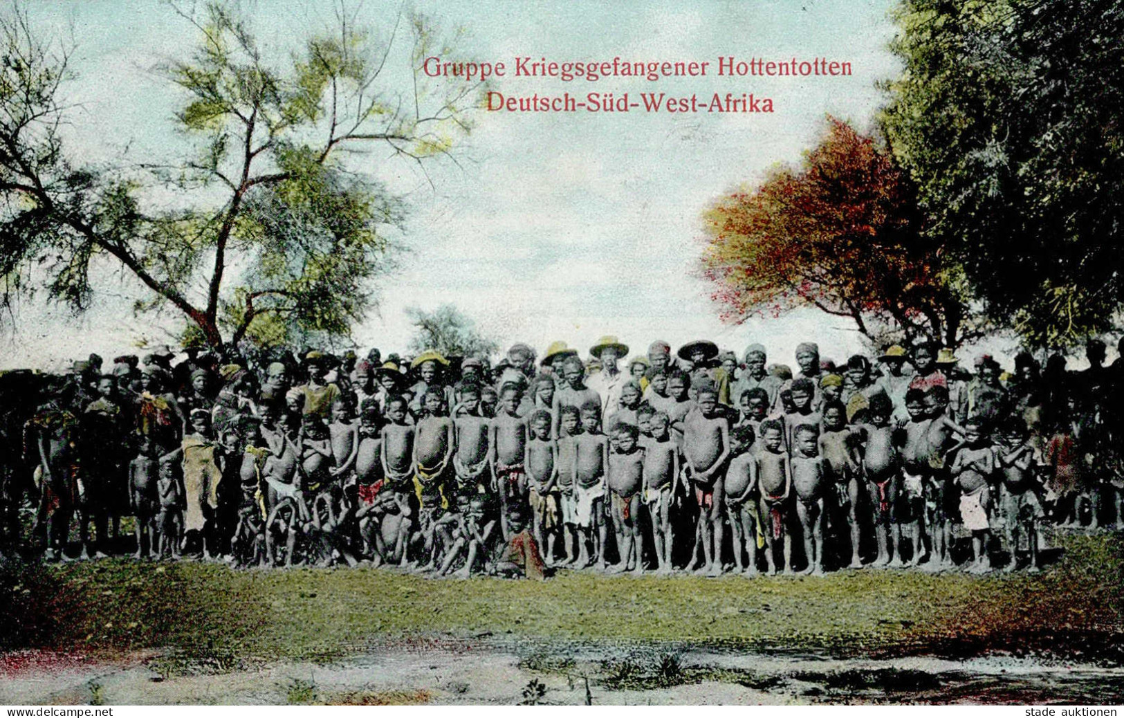 Kolonien Deutsch-Südwestafrika Gruppe Kriegsgefangener Hottentotten Stempel Swakopmund 1907 Nach Windhuk I-II Colonies - Storia