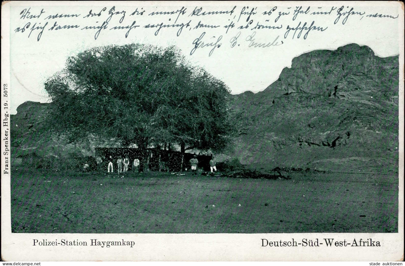 Kolonien Deutsch-Südwestafrika Haygamkap Polizei Station Soldatenbriefstempel Stempel Lüderitzbucht 15.11.1906 I-II Colo - History