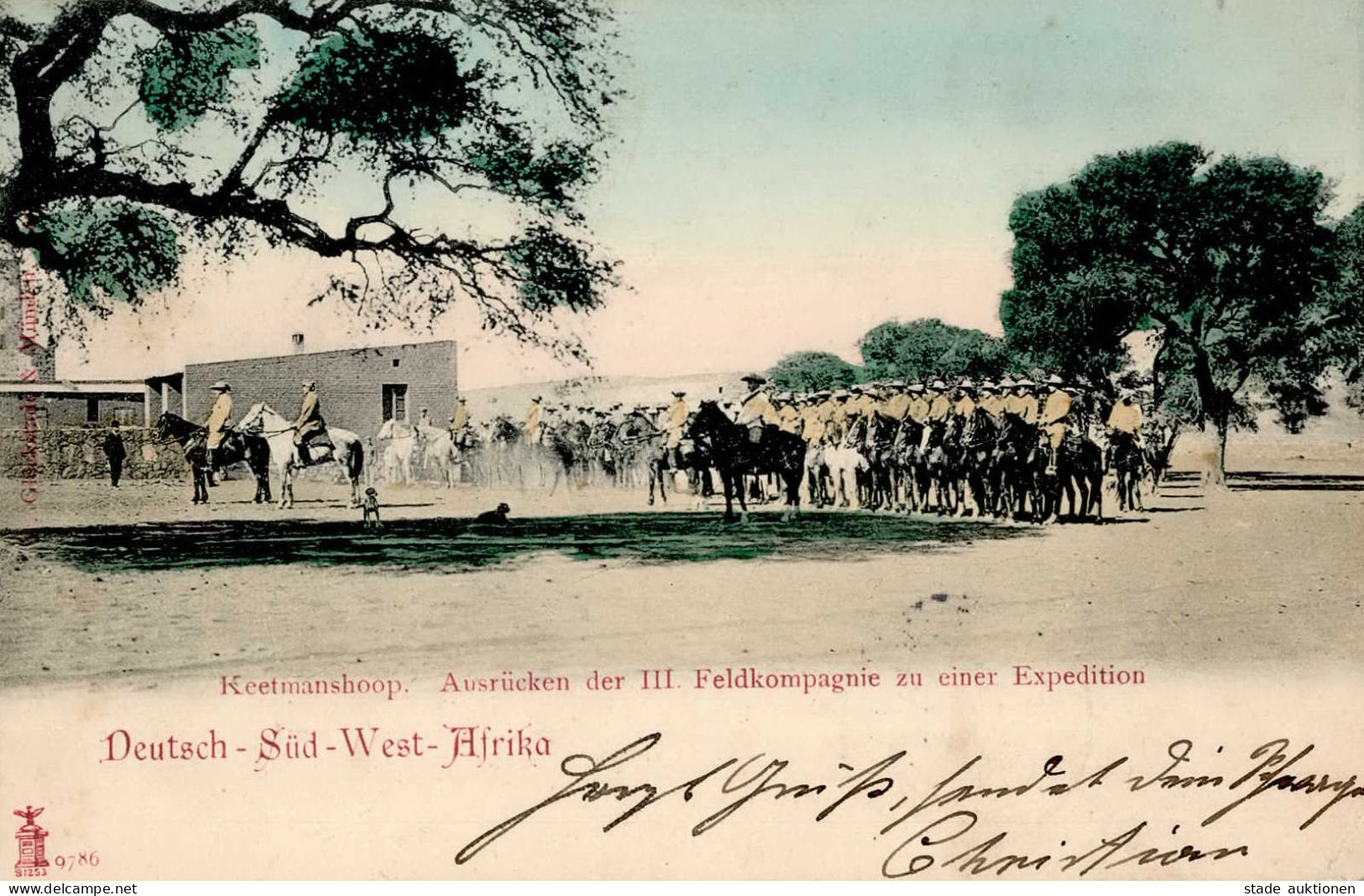 Kolonien Deutsch-Südwestafrika Keetmanshoop III. Feldkompagnie Expedition Stempel Windhuk 1906 I-II (Ecken Bestossen) Co - Histoire