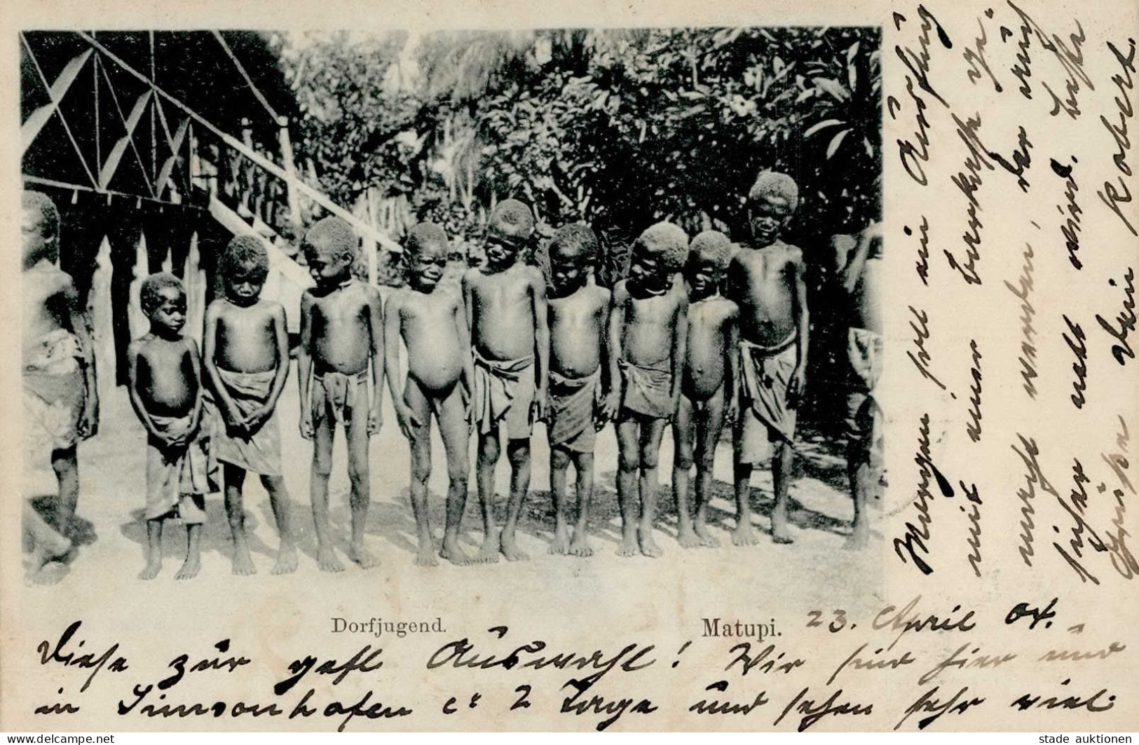 Kolonien DEUTSCH-NEUGUINEA - MATUPI Dorfjugend O HERBERTSHÖHE 25.4.04  Gepr.Mansfeld I Colonies - History