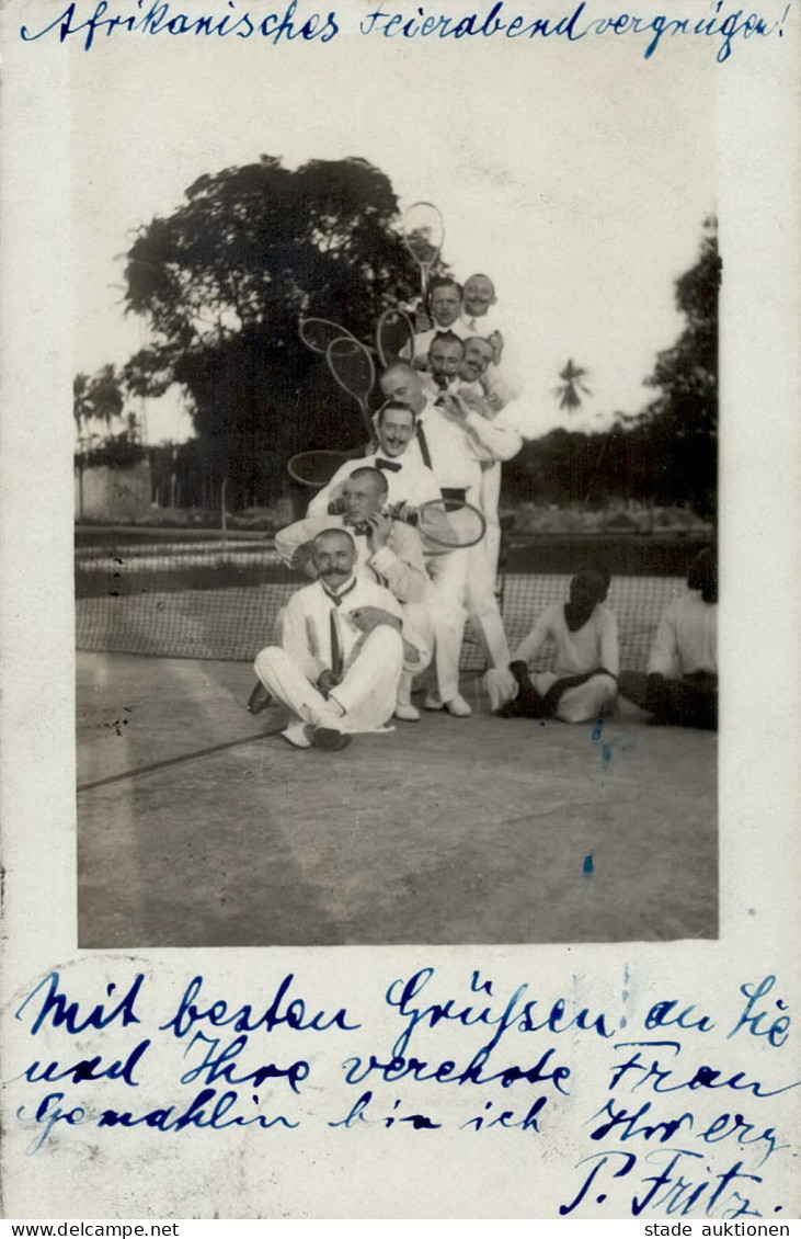 Kolonien Deutsch-Ostafrika Daressalam Tennis-Club 1908 Foto-AK I-II Colonies - History