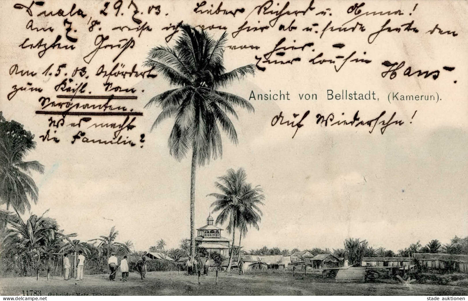 Kolonien Kamerun Bellstadt Stempel Duala 1903 II (Kanten Abgestoßen, Gestaucht) Colonies - History