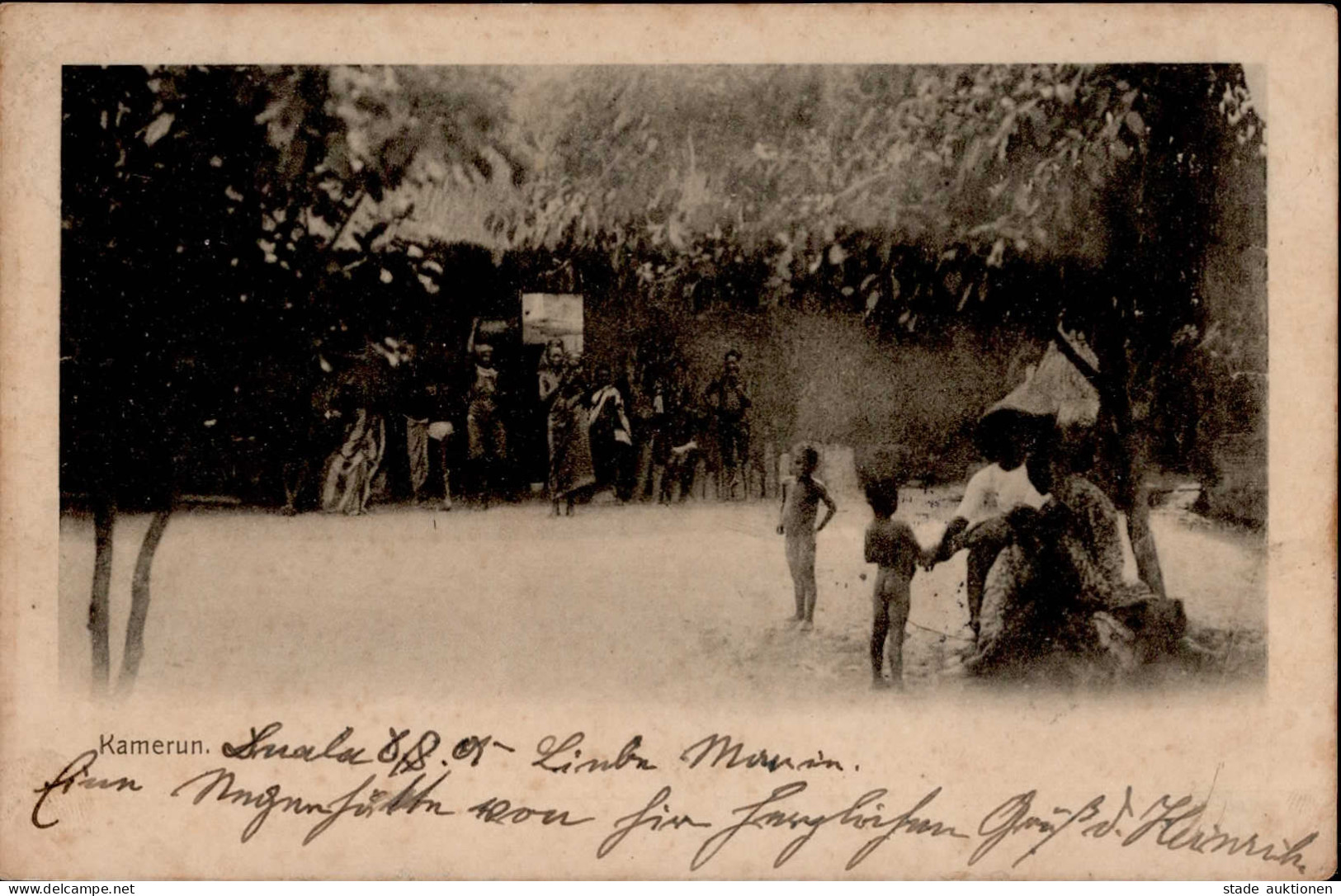 Kolonien Kamerun Duala Dorfscene Stempel Duala 1905 I-II Colonies - Geschichte