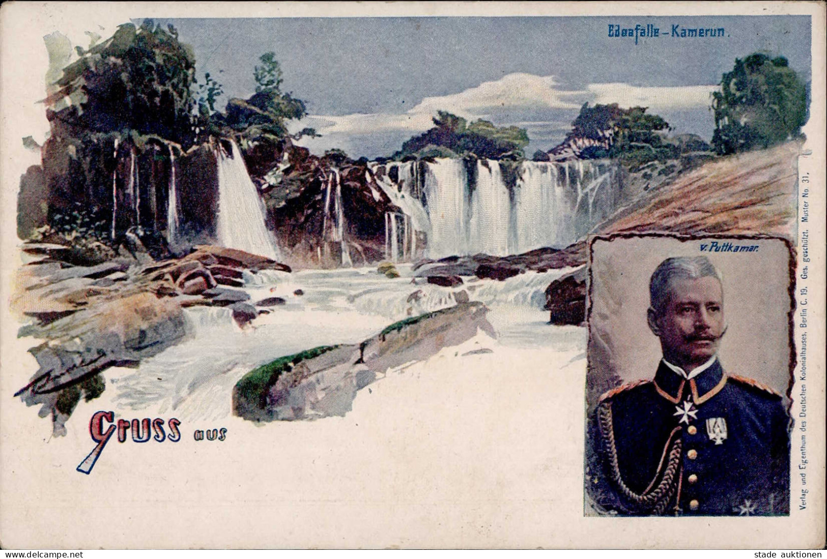 Kolonien Kamerun Edeafälle V. Puttkamer Litho I-II Colonies - Storia