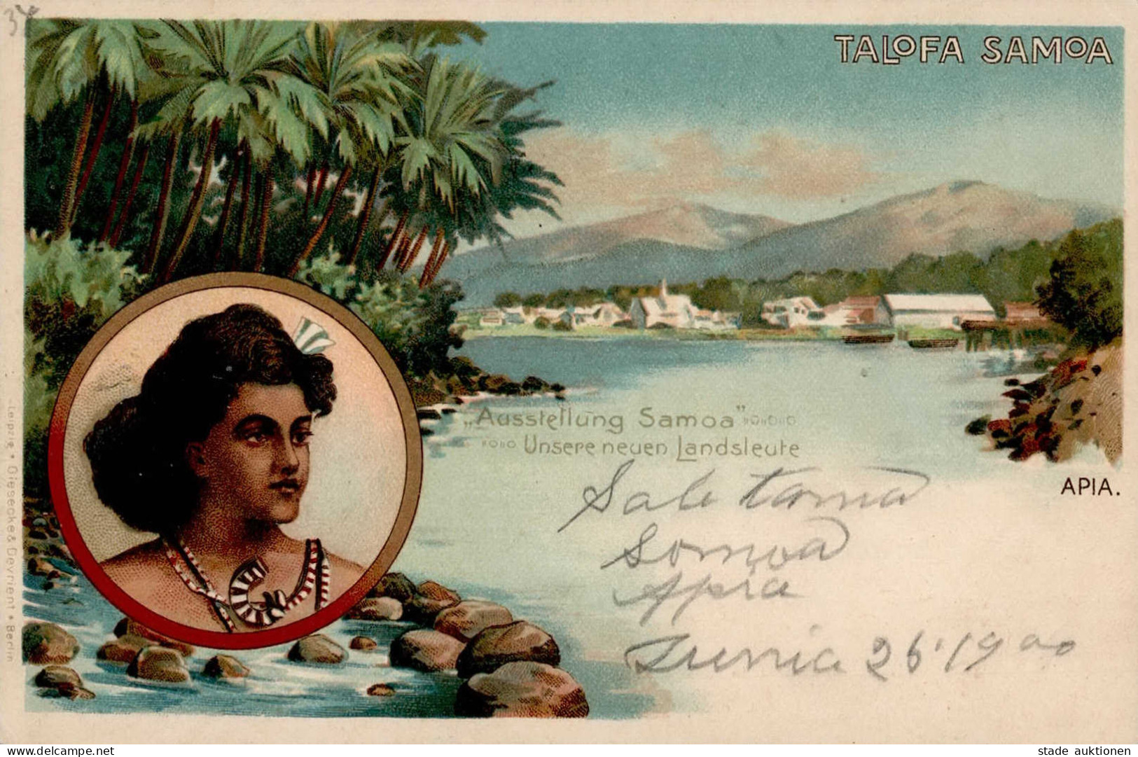 Kolonien Samoa Ausstellung Samoa Unsere Neuen Landsleute Litho I-II Expo Colonies - Storia