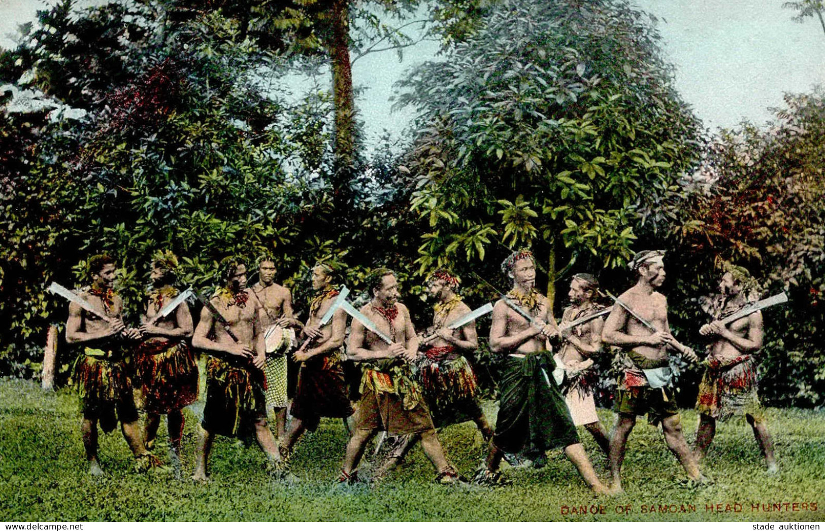 Kolonien Samoa Dance Of Samoan Head Hunters Litho I-II Colonies - History