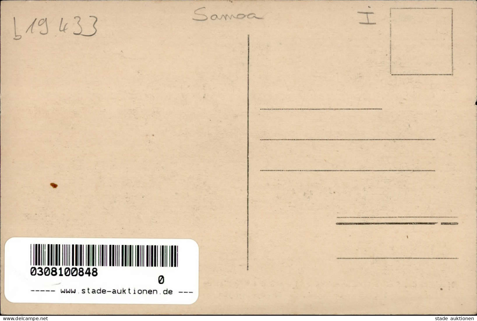 Kolonien Samoa Dorf Apia I-II Colonies - Historia