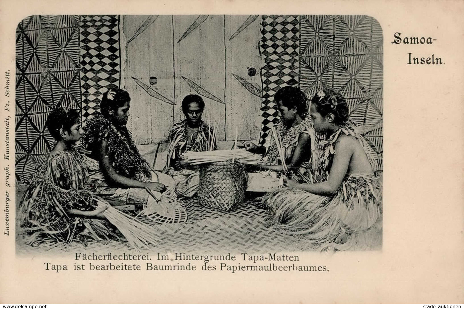 Kolonien Samoa Fächerflechterei I-II Colonies - Histoire