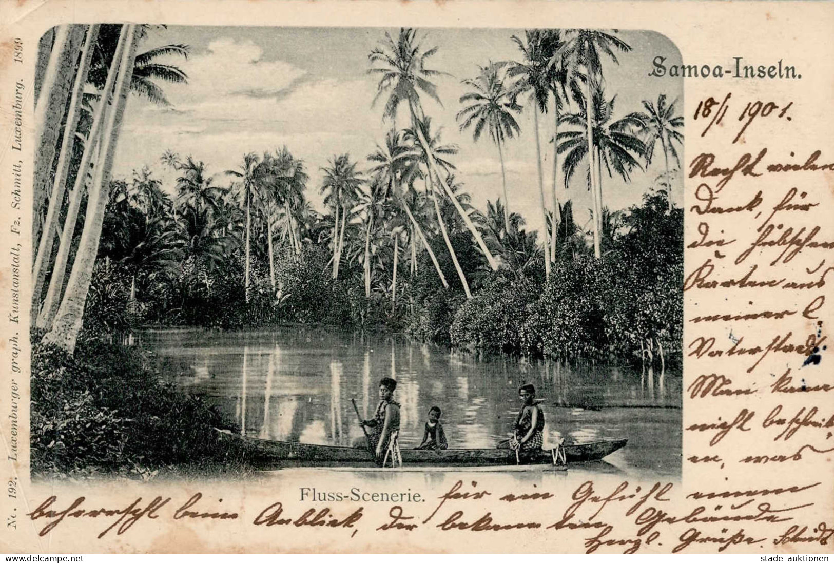 Kolonien Samoa Fluss Scenerie I-II (Marke Entfernt, Kl. Eckbug) Colonies - Histoire