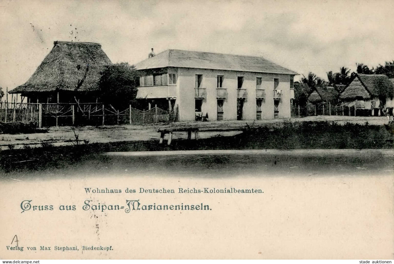 Kolonien MARIANEN - SAIPAN Wohnhaus Des Deutschen Reichs-Kolonialbeamten Seepost-o 1901 I Colonies - Histoire