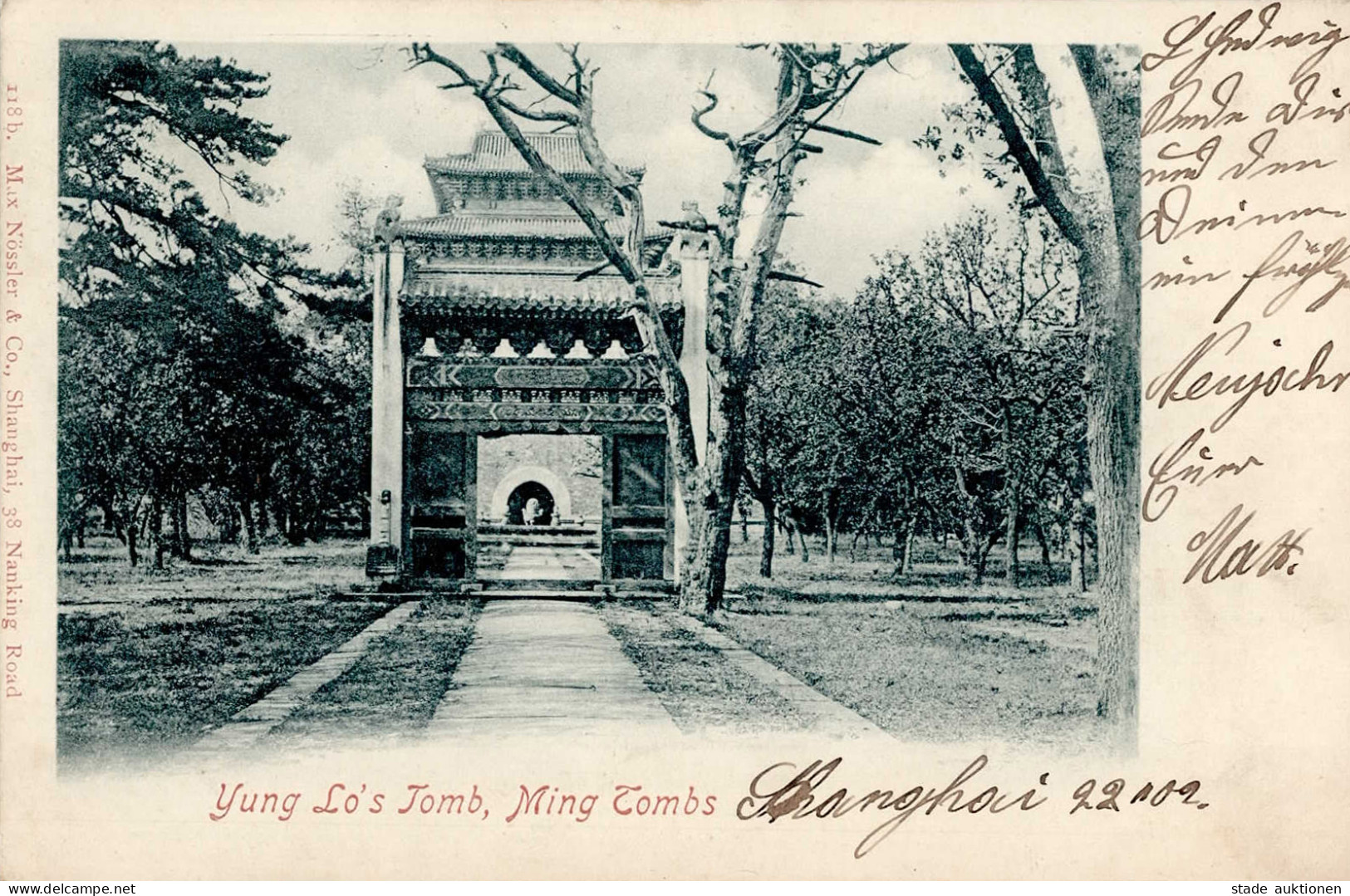 China Yung Lo`s Tomb Ming Tombs Einzelfrankatur Imperial Post Shanghai 1912 I- - Historia