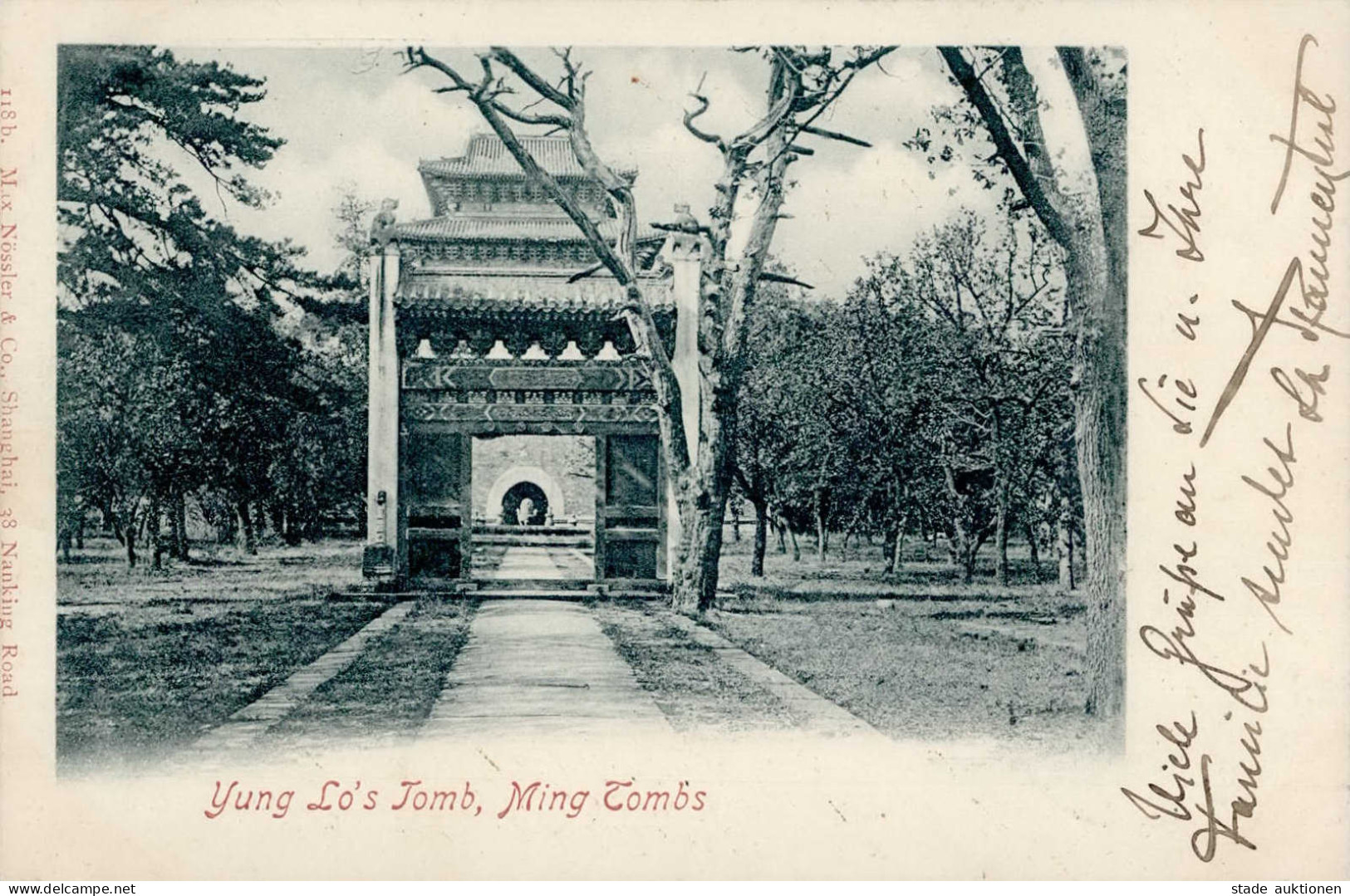 Deutsche Post China Shanghai Yung Lo`s Tomb Ming Tombs Feldpost Stempel K.D. Feldpostexpedition Des Ostasiatischen Exped - Histoire