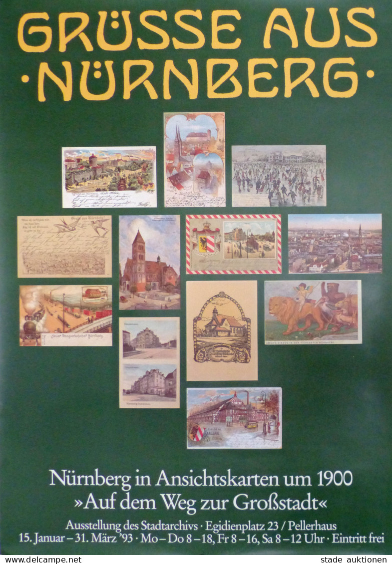 AK-Geschichte Plakat Nürnberg In Ansichtskarten Um 1900 Auf Dem Weg Zur Großstadt 84 X 60 Cm I-II - History