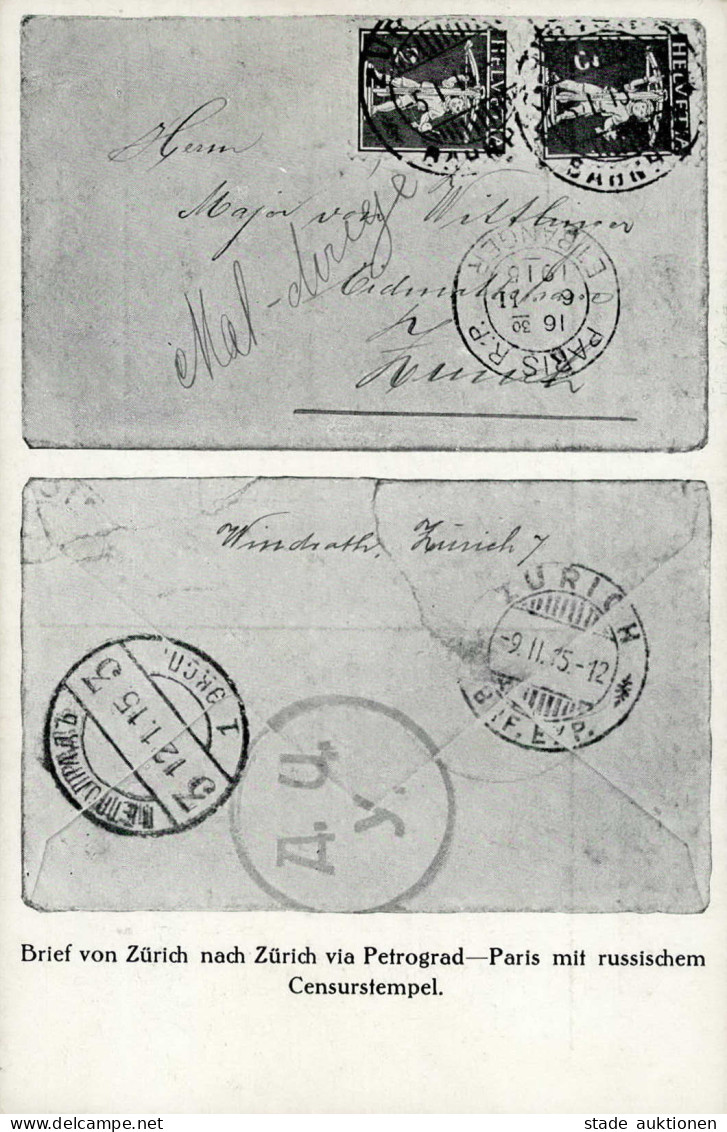 Zürich Briefmarken-Ausstellung 1915 Ganzsache Schweiz Mit So-Stempel I-II Expo - Geschichte