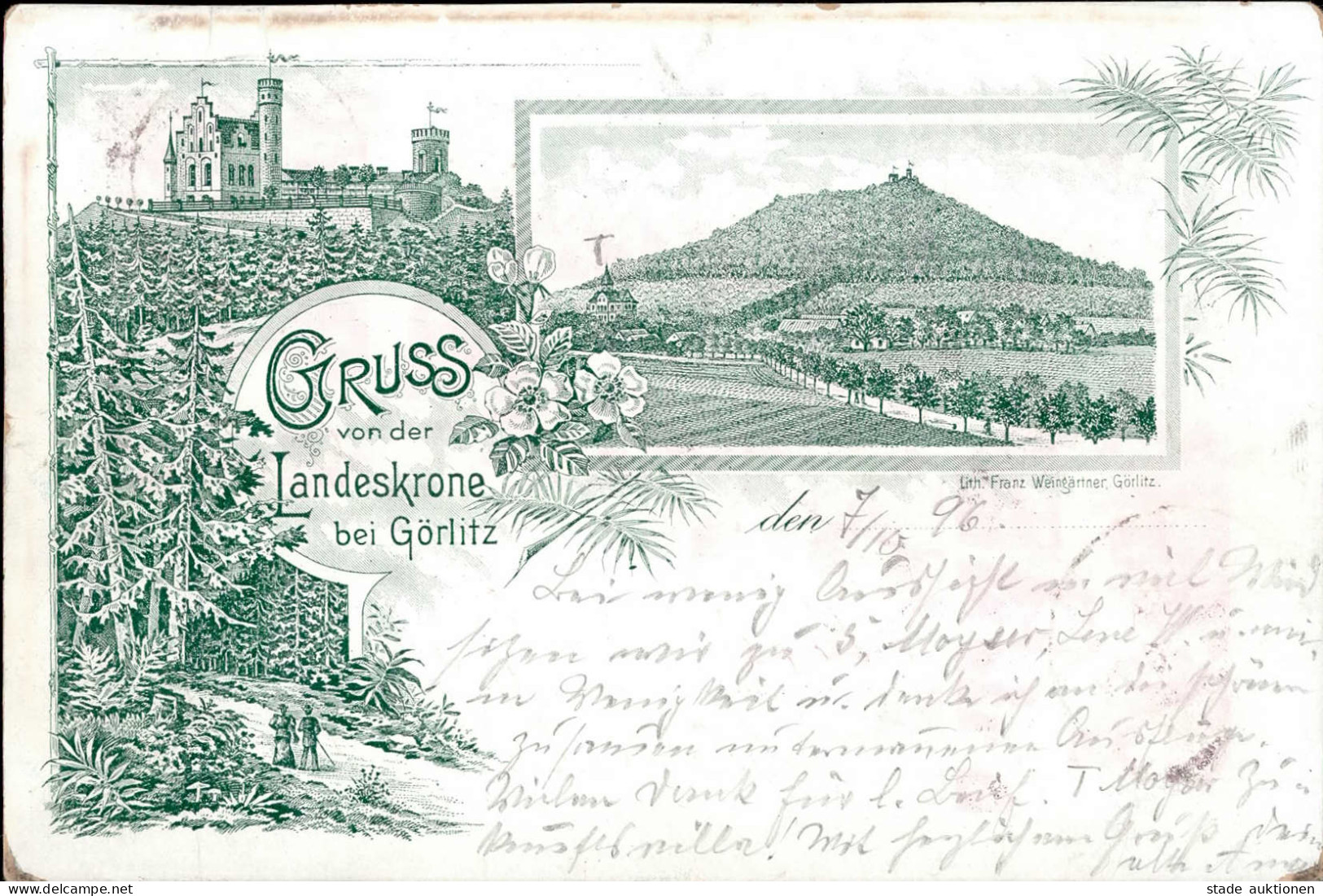 Vorläufer 1896 GÖRLITZ - Gruss Von Der LANDESKRONE Bei Görlitz I-II Montagnes - Autres & Non Classés