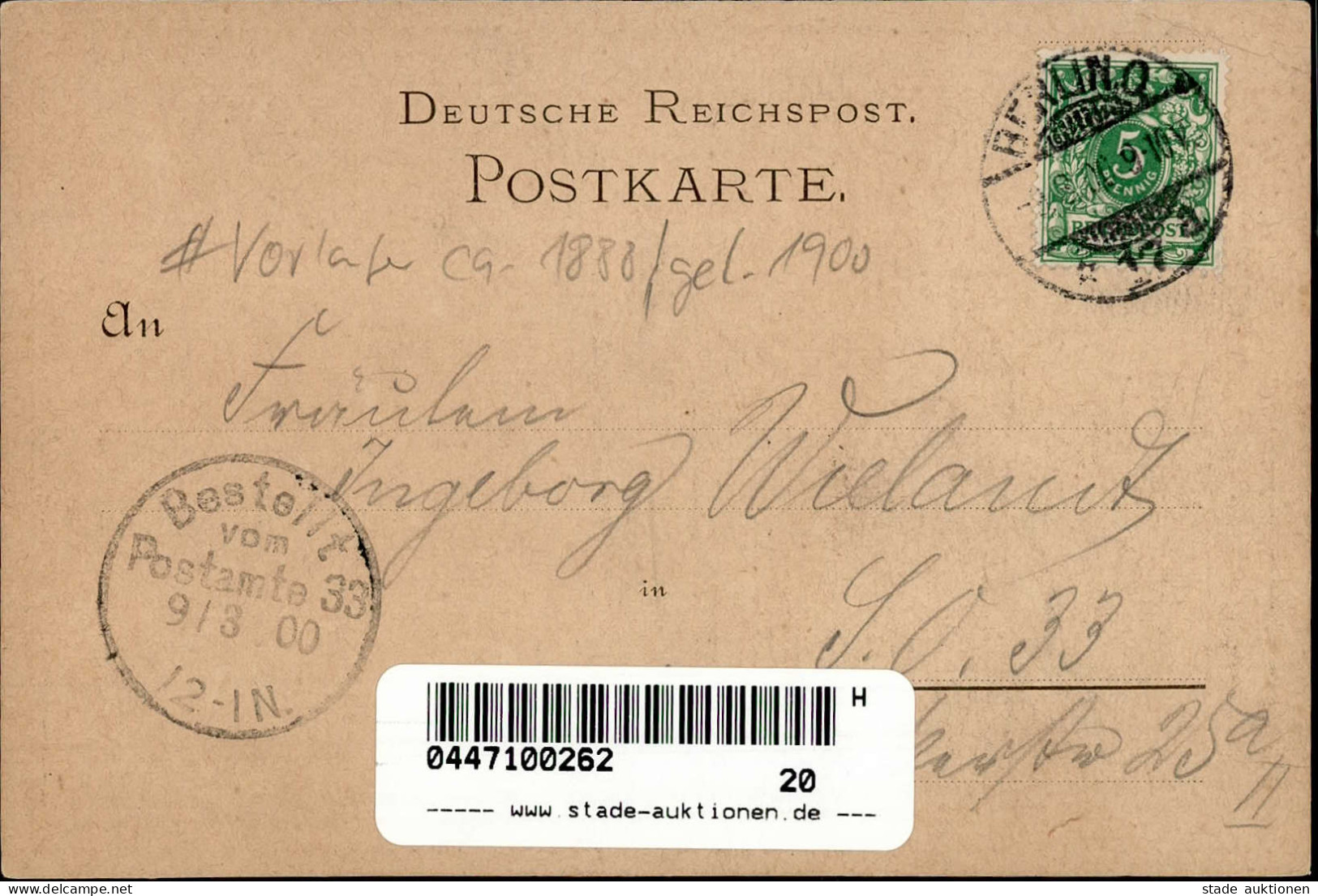 Vorläufer Bad Nauheim (6350) Gestaltet Um 1880-1889 Gelaufen 1900 II- (Ecken Abgestossen, Bugspuren) - Other & Unclassified