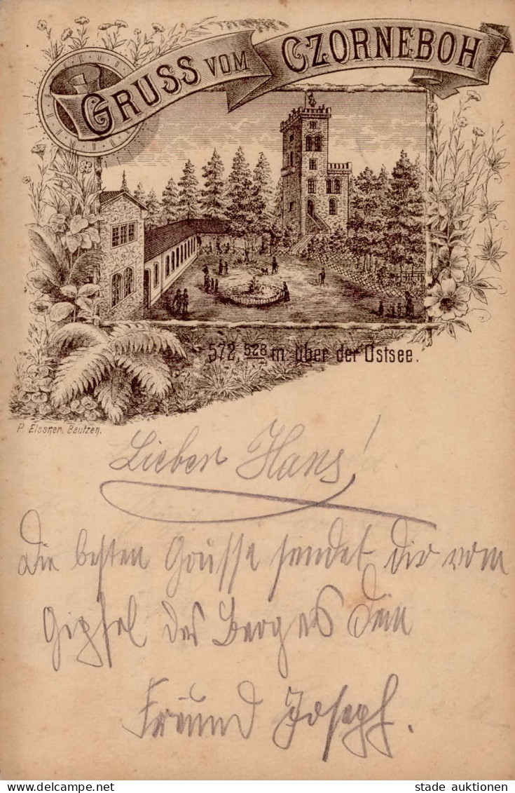 Vorläufer Czorneboh (o-8601) Aussichtsturm 1894 I-II (Ecke Gestaucht, Abdrücke Fotoecken) - Autres & Non Classés