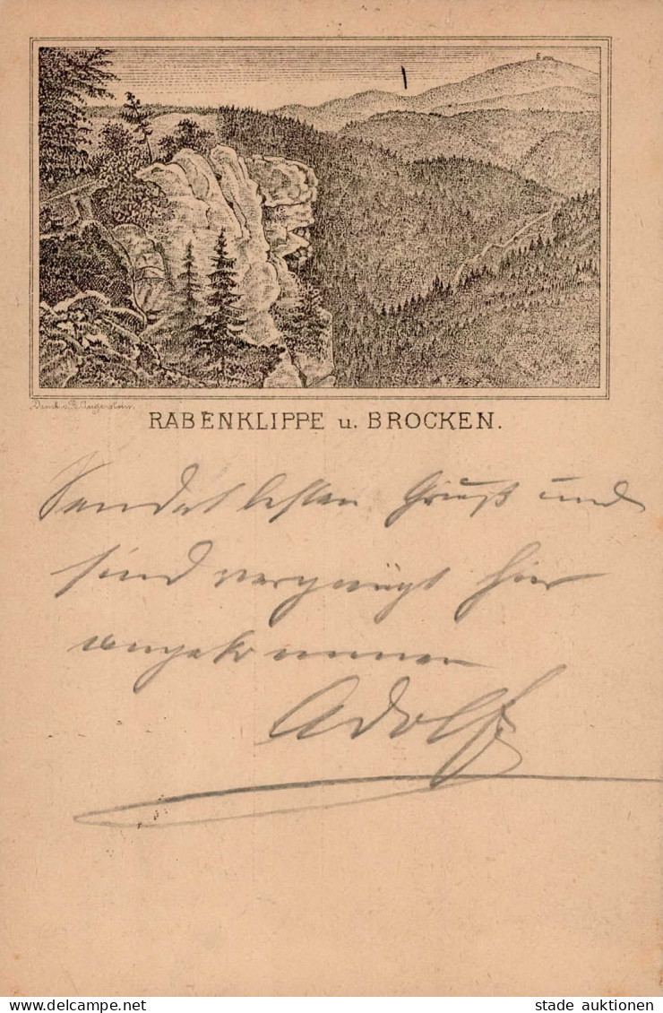Vorläufer Rabenklippe Und Brocken 1887 I-II (Einriß, Ecke Abgestossen) - Other & Unclassified