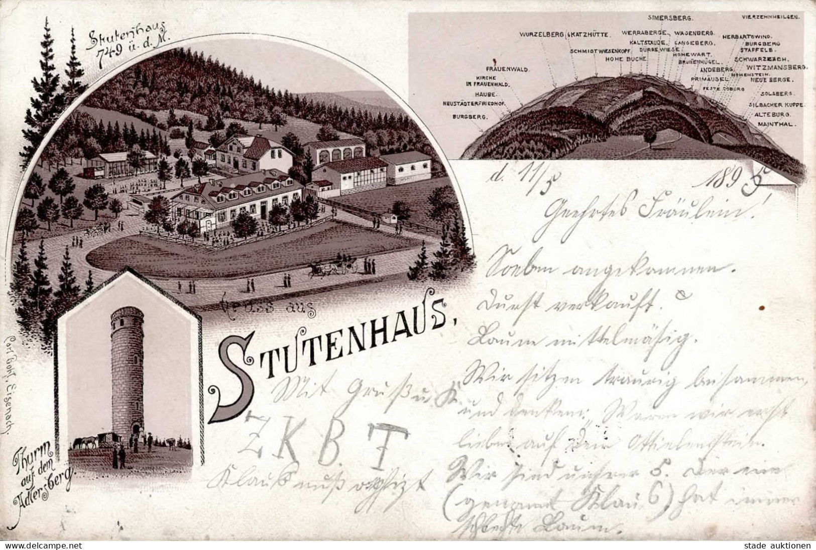 Vorläufer Adlersberg Aussichtsturm Stutenhaus 1895 I-II (Ecken Abgestossen, Stauchungen, Ecken Gestaucht) - Altri & Non Classificati