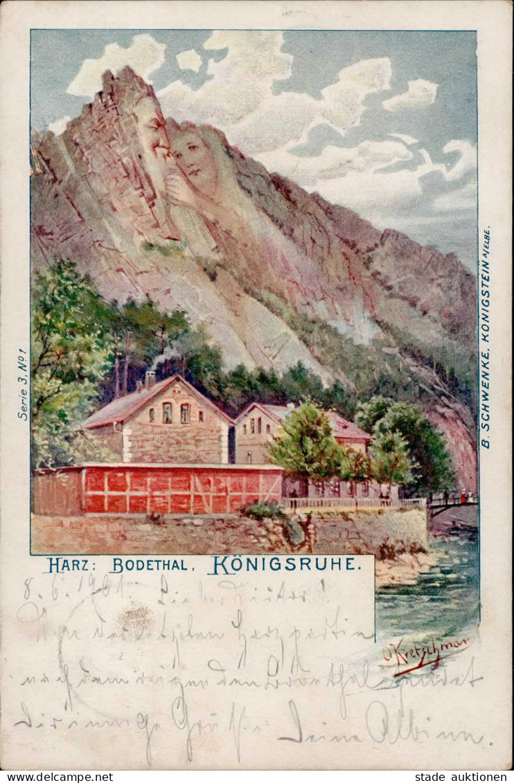 Berggesichter Königsruhe O. Kretschmar Künstlerkarte 1901 I-II (Ecken Abgestossen) Face à La Montagne - Non Classés