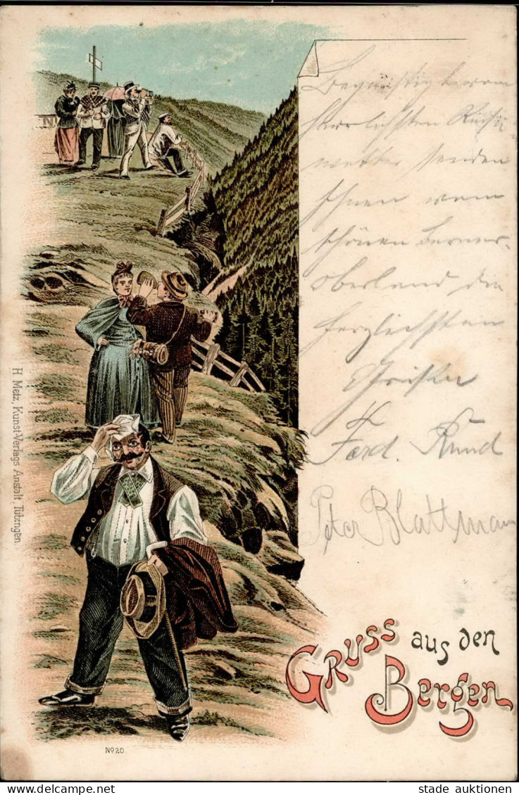 Gruß Aus Den Bergen Lithographie 1897 I-II - Sonstige & Ohne Zuordnung