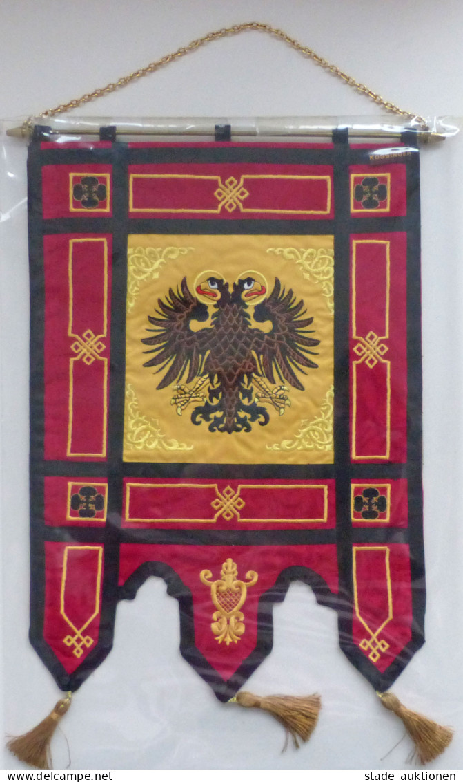 Großer Gedenk-Wimpel Samt Bestickt, Deutscher Schützenbund Gotha 26x35cm - Tiro (armas)