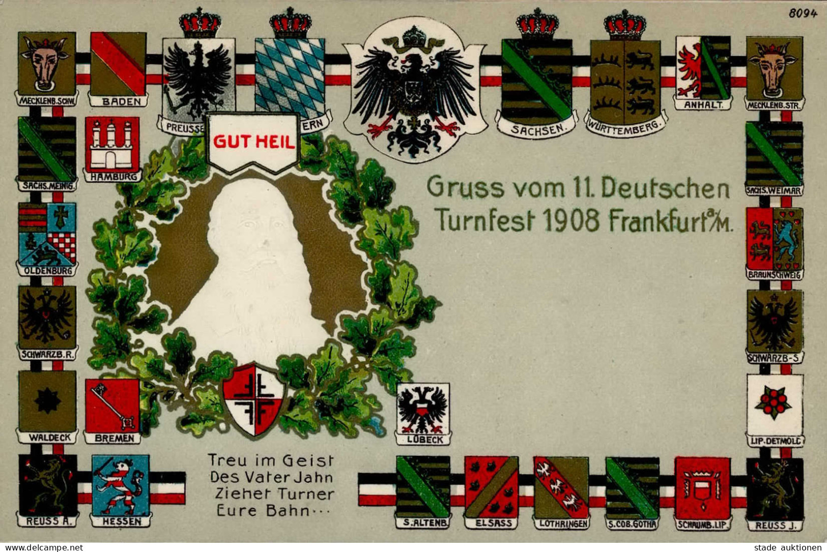 FRANKFURT/Main - XI.DEUTSCHES TURNFEST 1908 Prägelitho I - Otros & Sin Clasificación