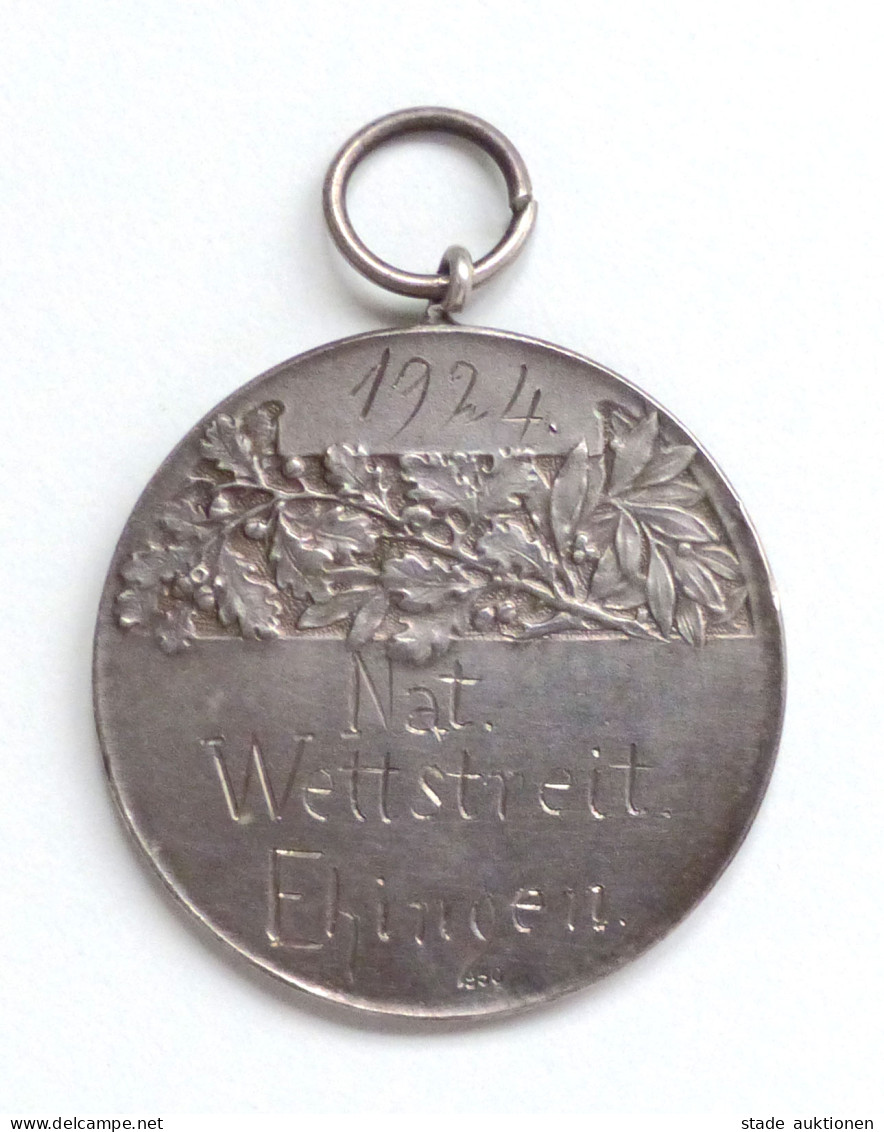 Turnfest Ehingen Nationaler Wettstreit 1924 Silbermedaille Durchmesser 34mm SILBER (950) - Sonstige & Ohne Zuordnung