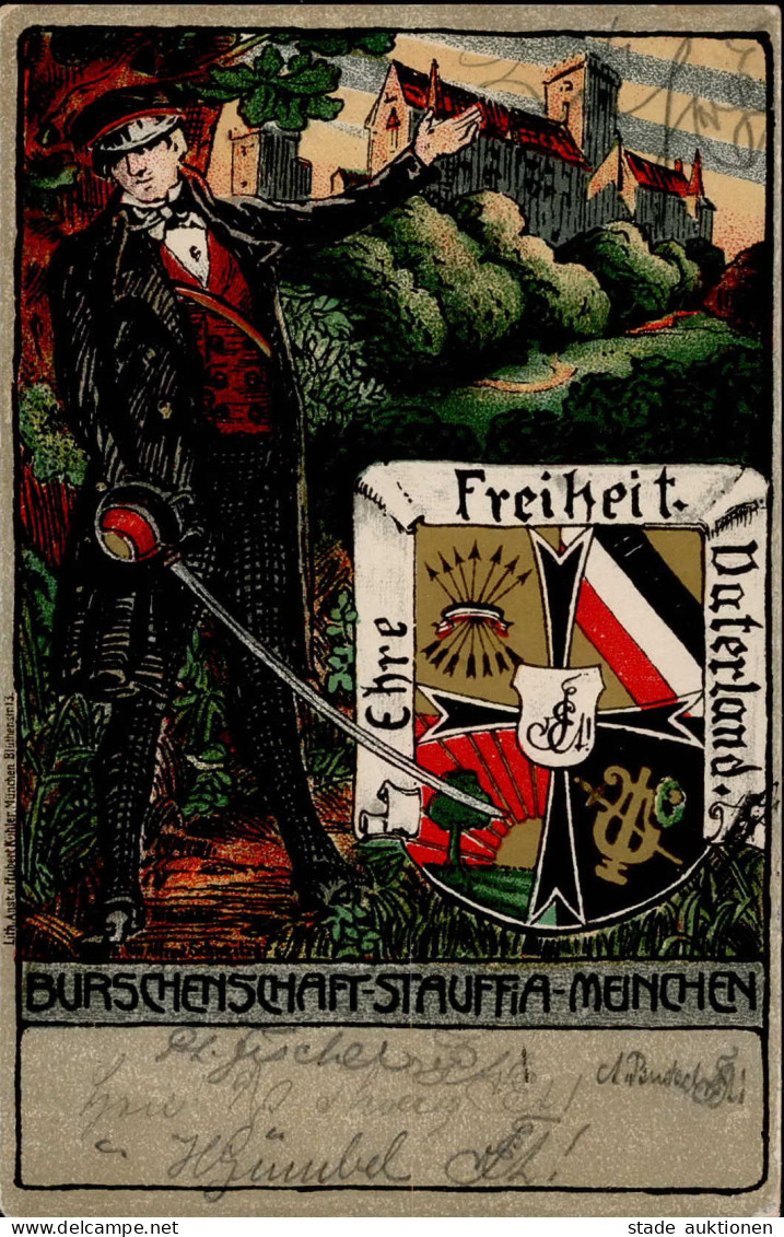 Studentika MÜNCHEN - Künstlerkarte Sign. Alfred Schweitzer I - Other & Unclassified
