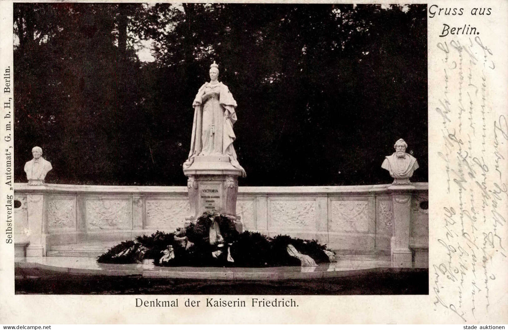 Berlin (1000) Denkmal Kaiserin Friedrich Rückseite Automat Gasthaus Jasmatzi 1904 I- - Ploetzensee