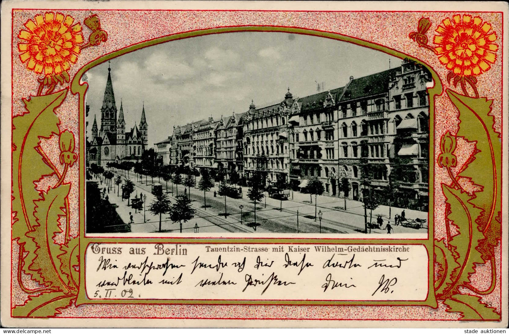 Berlin (1000) Tauentzin-Strasse Kaiser Wilhelm Gedächtnisskirche 1902 I-II (Ecken Abgestossen) - Ploetzensee