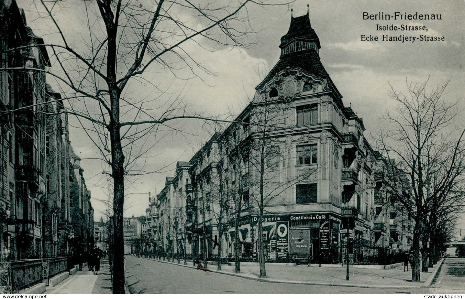 Berlin Friedenau (1000) Isolde-Strasse Handjery-Strasse Drogeriehandlung 1921 II (Stauchung, Fleckig VS/RS) - Ploetzensee