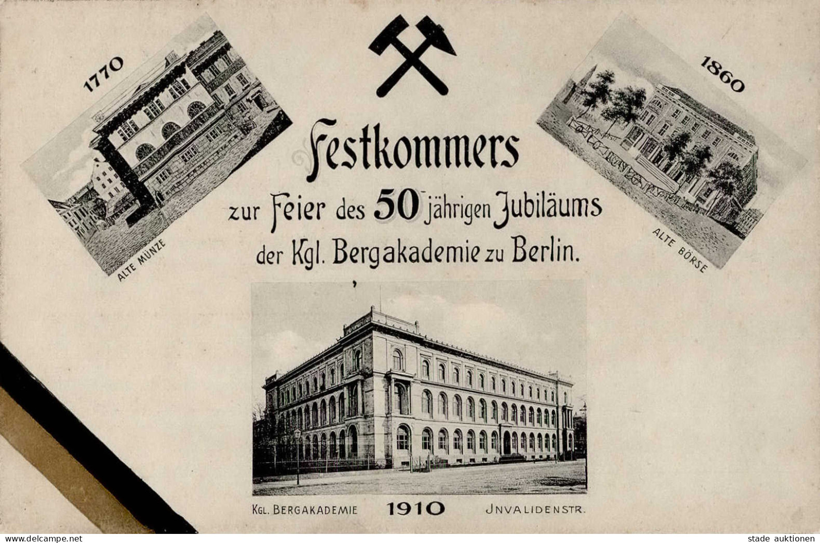 Berlin Mitte (1000) Festkommers Zur Feier Des 50 Jährigen Jubiläums Der Kgl. Bergakademie 1910 Invalidenstrasse I - Ploetzensee