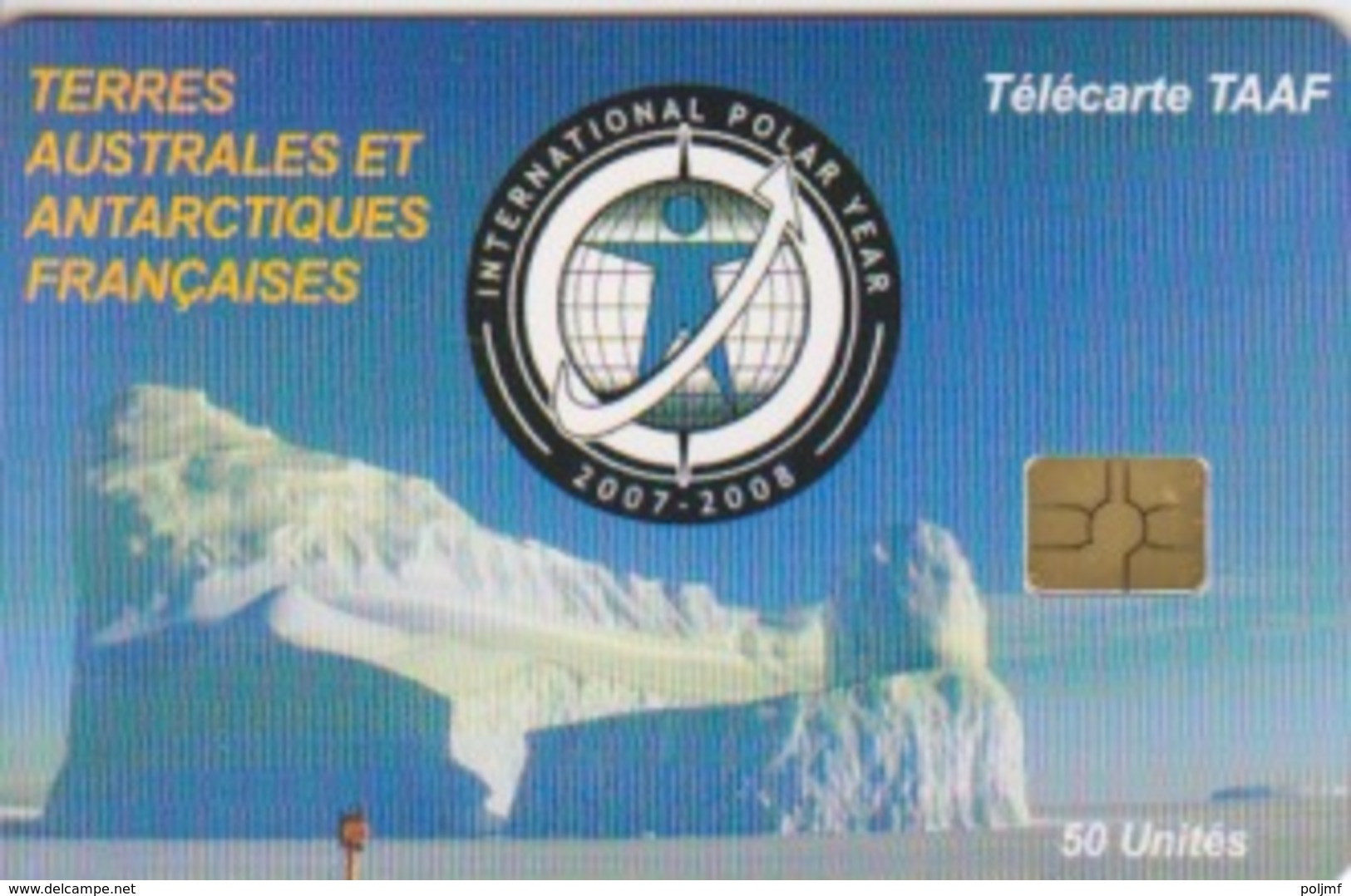 Télécarte 50U, Tirage 3000, Année Polaire Internationale 2007-2008 (Iceberg) - TAAF - Terres Australes Antarctiques Françaises