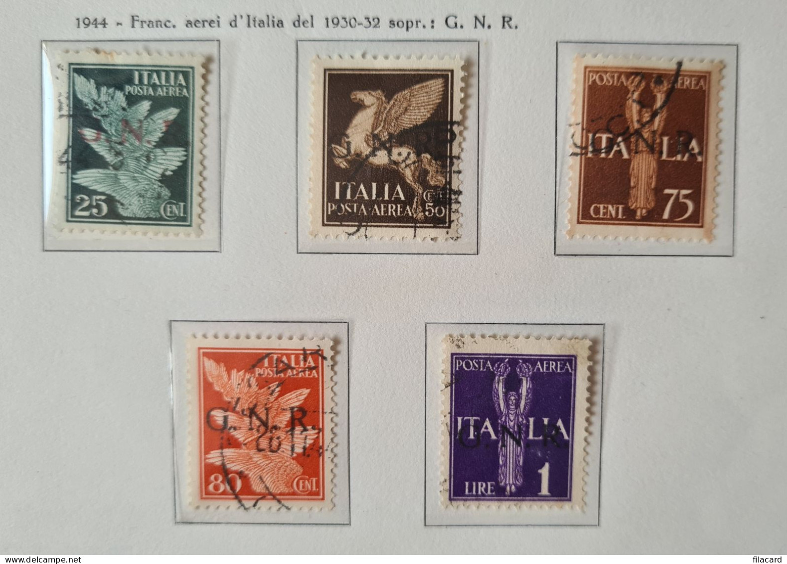 Italy Italien Italie Italia 1943-44 RSI R.S.I. GNR G.N.R. Posta Aerea Lotto Usati - Gebraucht