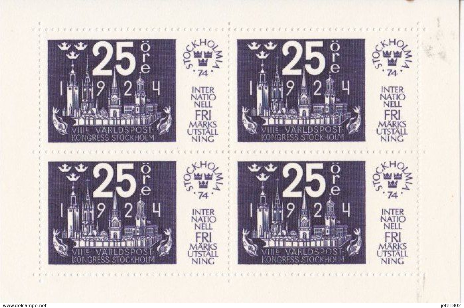 International Stamp Exhibition - Stockholmia 74 / Admission Ticket 1 079795 (5 Kr) - Blocs-feuillets