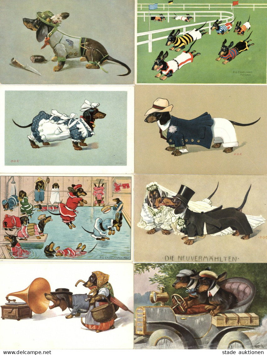 Dackel Lot Mit 30 Künstlerkarten I-II - Hunde