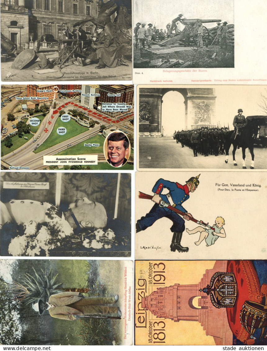 Chronik Des 20. Jahrhunderts Album Mit Ca. 180 Ansichtskarten 1900-1980 U.a. Burenkrieg, China, WK I, Revolution, WK II  - 100 - 499 Cartes
