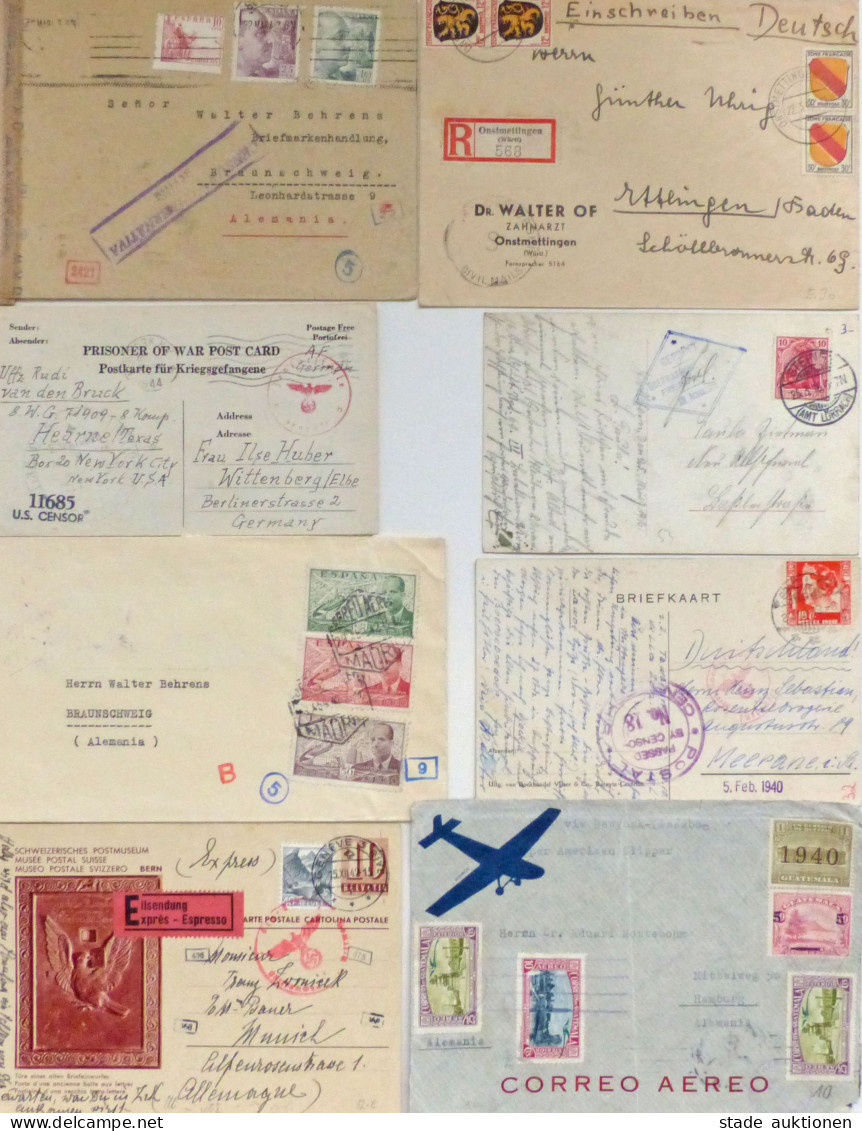 Zensuren/Kriegsgefangenenpost Alle Welt/Europa, Meist WK II, über 100 Belege, Unterschiedlich, Besichtigen - 100 - 499 Postcards